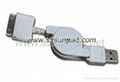 Retractable USB Charging & Data Transferring Cable for  iPod & iPhone 4/3GS/3G  4