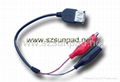 USB Female to Alligator clip Power Cable 1