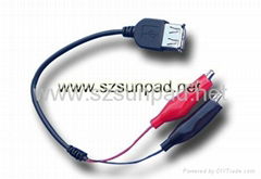 USB Female to Alligator clip Power Cable