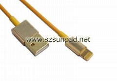 Luxury gold USB charge & data cable for iphone 5/5C/5S