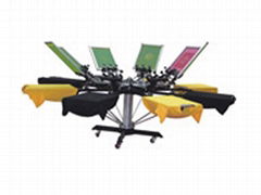 8 color 8 station textile manual screen printing machine