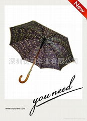 Sold out! Gold plated wooden luxury umbrella, sun-rain gear