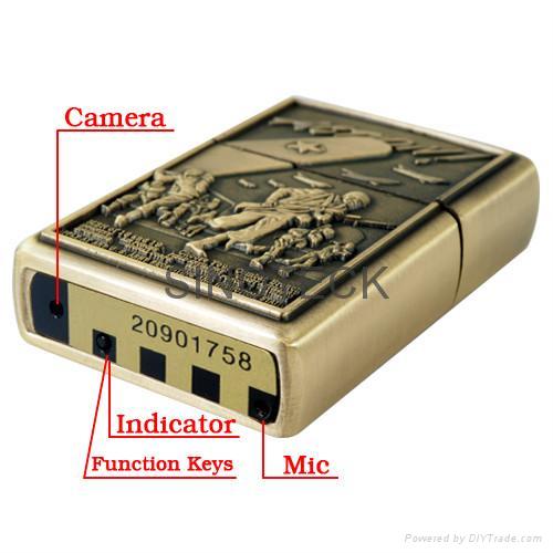 4GB Army Bronze Spy DVR Lighter DV Cam Lighter Audio Video SPY LIGHTER 2