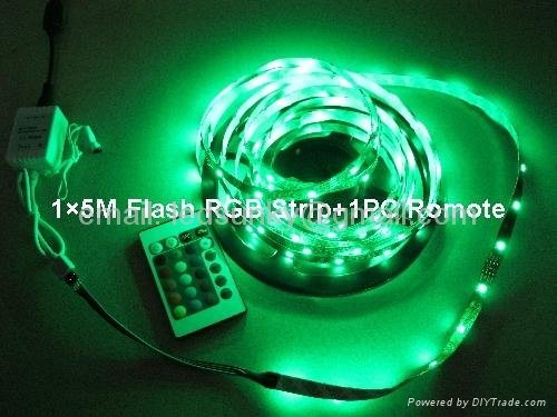 5050 flash 12V RGB flexible strip +romoter controller  4