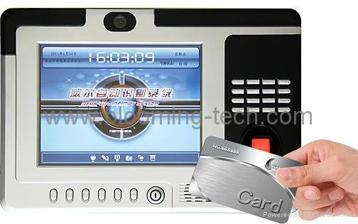 Big color LCD screen card time attendance system with color camera