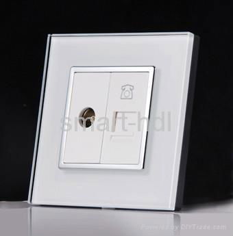 Outlet Socket, Double TV/RF Coaxial RG6 4