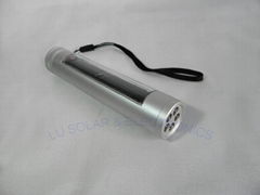 Solar Powered Flashlight 5-LED Alloy