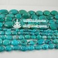 nature turquoise B grade oval beads loose strands 1
