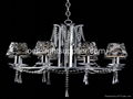 MEC0467-Modern European Crystal Chandelier with Flower Fabric Lampshape