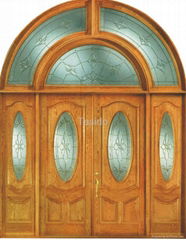 solid wooden double door