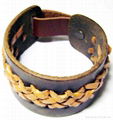 Leather Bracelet, Leather Bracelets, Stainless Steel Jewelry, Leather Wristband 1