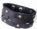 Leather Bracelet, Leather Bracelets, Stainless Steel Jewelry, Leather Wristband 3