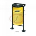 2 Stream Pole Mounted Plastic Wood Outdoor Recycling Waste Bins 4