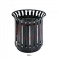 2 Stream Pole Mounted Plastic Wood Outdoor Recycling Waste Bins 5