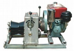 Diesel engine powered winch