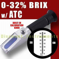 New Brix Refractometer 0-32% ATC Fruit Juice Wine CNC