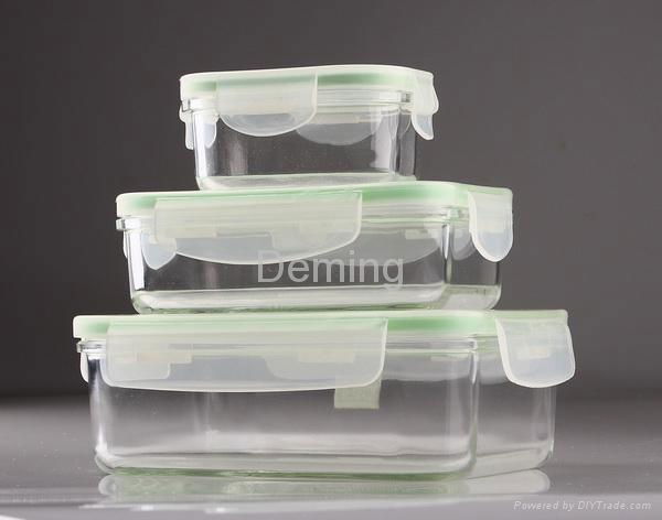 Glass food container 