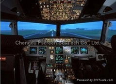 Large Rear Projection Screen for Flight Simulation