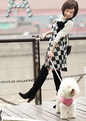 瑞丽韩版女装 116#菱格大喇叭裙   3