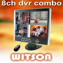 WITSON 8CH DVR Integrated 15" LCD Monitor & Mobile Surveillance W3-D6408CWM