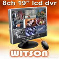 WITSON 8CH Real-time Network DVR Combo with 19" LCD Monitor Support iPhone 