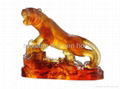 colored glaze crystal crafts Lucky tiger