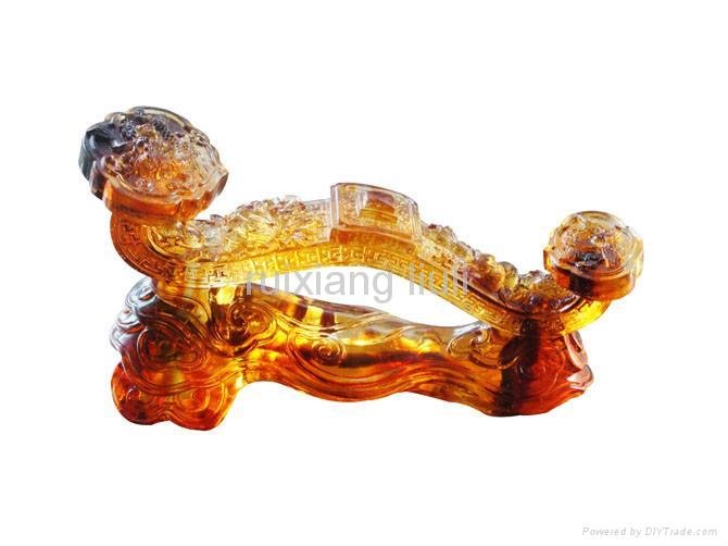 crystal crafts colored glaze Lion of Luck Welcome Ruyi 2
