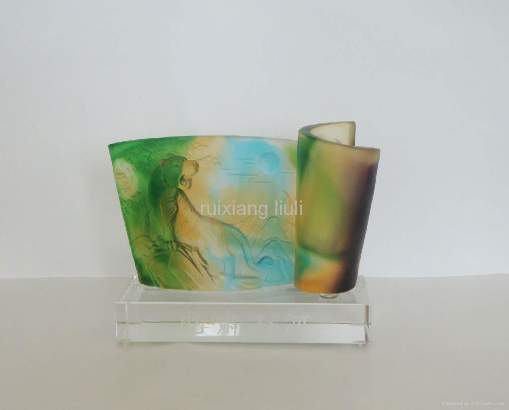 crystal crafts colored glaze Pen Holder  2