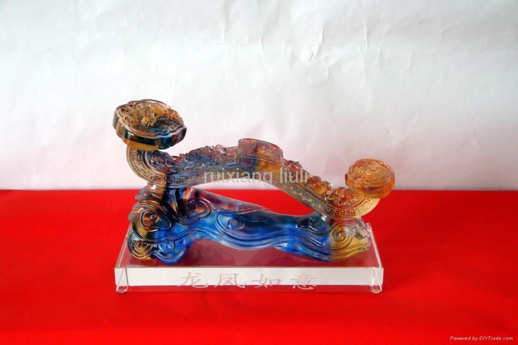 crystal crafts colored glaze Lion of Luck Welcome Ruyi 3
