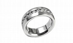 C.Z. stainless steel ring