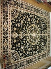 Hand knotted silk mixed wool persian rug