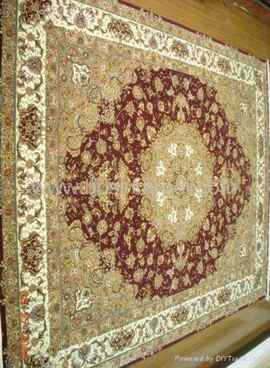 Hand knotted silk mixed wool persian rug 2