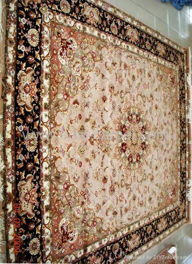 Hand knotted silk mixed wool persian rug 5