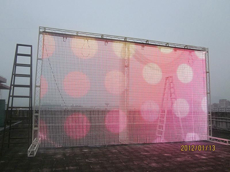 Transparent Flexible LED curtain display with IP65 waterproof and slim body 2
