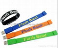 2013 Cheap Silk Screen Printed Silicone USB Wristband