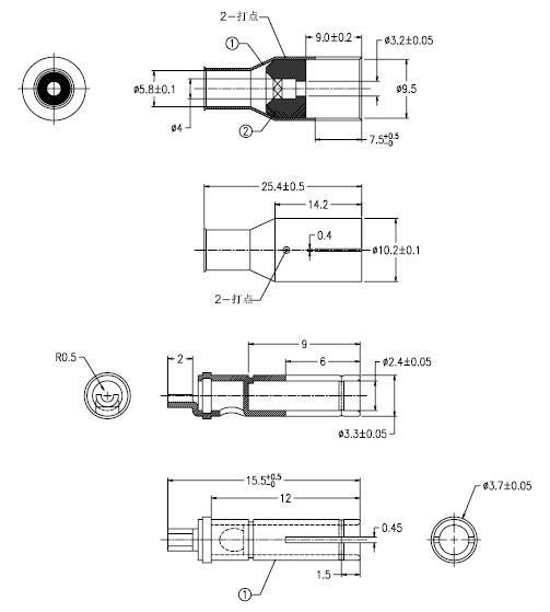 TV 9.5/9.0 FEMALE PLUG MOLDING TYPE 2