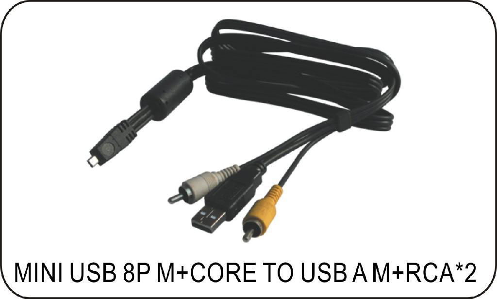 MINI USB 8P M+CORE TO USB A M