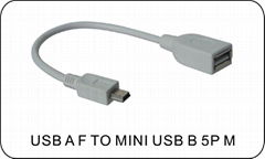 USB A F TO MINI USB B 5P M