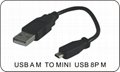 USB A M TO MINI USB 8P M 1