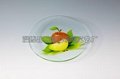 Tempered glass circle plate with stained paper design 1