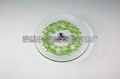 Tempered glass circle plate with stained paper design 2