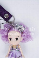 Phone chain or key chain Korean ddung doll Beauty figure 