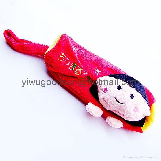 Cartoon plush pen bag