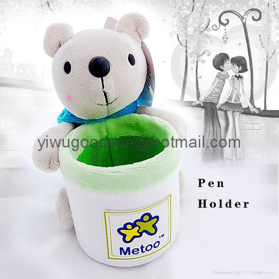 plush cartoon pen holder stationary 3