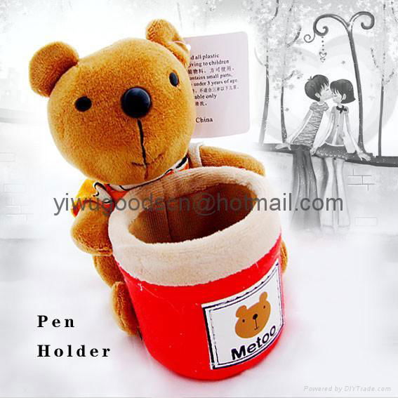 plush cartoon pen holder stationary 2