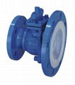 PTFE FEP TEFLON PFA lined baiting ball valve  1