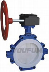 PFA FEP TEFLON RUBBER PTFE Lined Lug Type Butterfly Valve