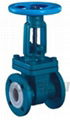 PFA FEP TEFLON PTFE rubber Lined Gate Valve 