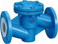 PFA FEP TEFLON PTFE Lined Vertical Lift Check Valve 3