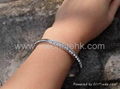 316L Stainless steel fashion lady bangle with cyrstal zircon in silver/gold tone